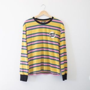 Santa Cruz Skateboards Relaxed Striped Long-sleeved Tee Size M